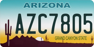 AZ license plate AZC7805