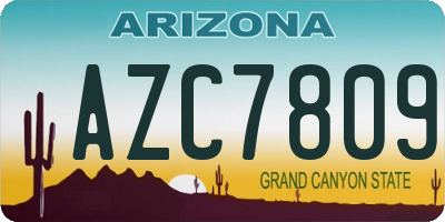 AZ license plate AZC7809