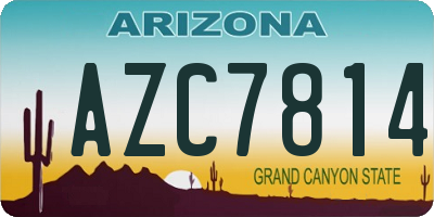 AZ license plate AZC7814