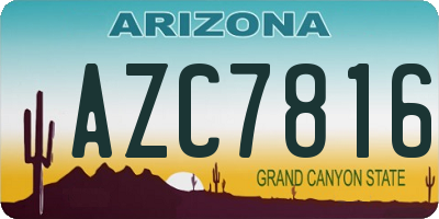 AZ license plate AZC7816