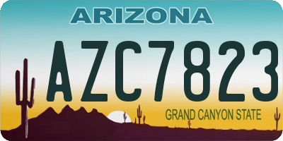 AZ license plate AZC7823