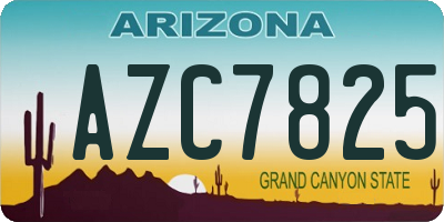 AZ license plate AZC7825