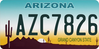 AZ license plate AZC7826