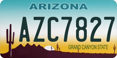 AZ license plate AZC7827
