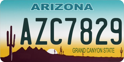 AZ license plate AZC7829