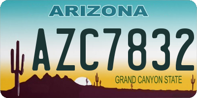 AZ license plate AZC7832