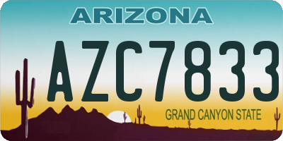 AZ license plate AZC7833