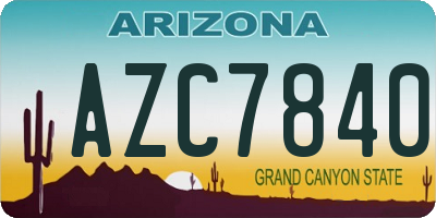 AZ license plate AZC7840
