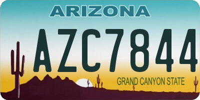 AZ license plate AZC7844