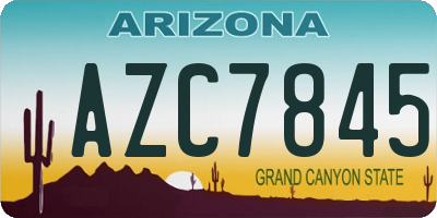 AZ license plate AZC7845