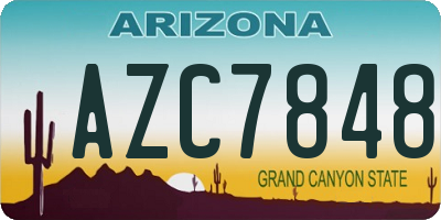AZ license plate AZC7848
