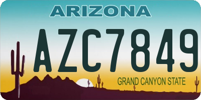 AZ license plate AZC7849