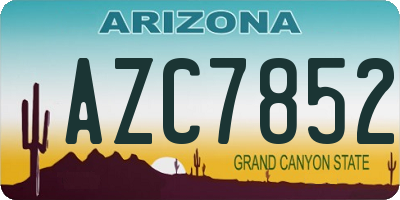 AZ license plate AZC7852