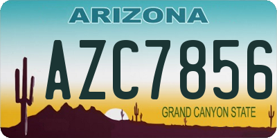 AZ license plate AZC7856