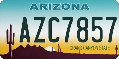AZ license plate AZC7857
