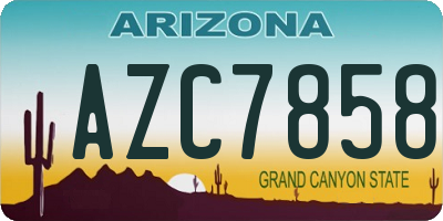 AZ license plate AZC7858