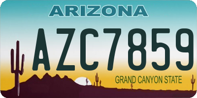 AZ license plate AZC7859