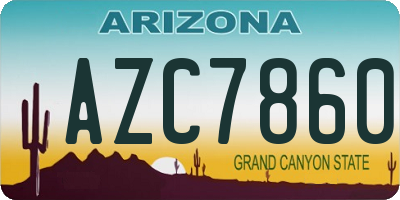 AZ license plate AZC7860