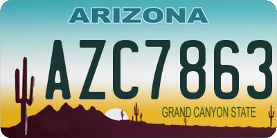 AZ license plate AZC7863