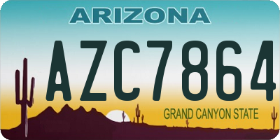 AZ license plate AZC7864