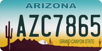AZ license plate AZC7865