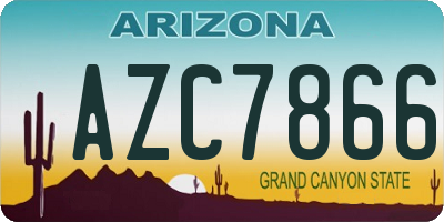 AZ license plate AZC7866