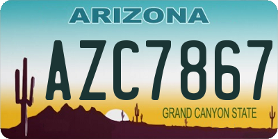 AZ license plate AZC7867