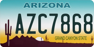 AZ license plate AZC7868