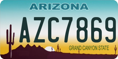 AZ license plate AZC7869