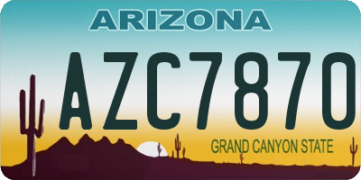 AZ license plate AZC7870