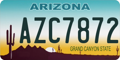 AZ license plate AZC7872