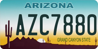 AZ license plate AZC7880