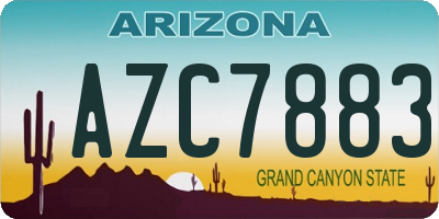 AZ license plate AZC7883