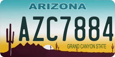 AZ license plate AZC7884