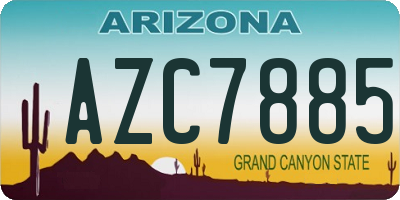 AZ license plate AZC7885