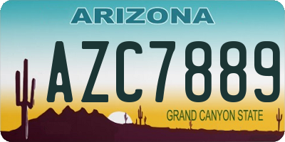 AZ license plate AZC7889