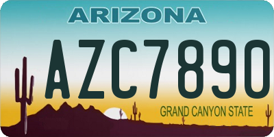 AZ license plate AZC7890