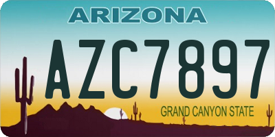 AZ license plate AZC7897