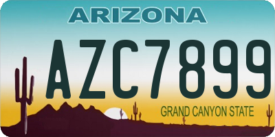AZ license plate AZC7899