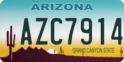 AZ license plate AZC7914