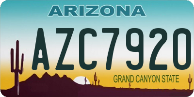 AZ license plate AZC7920