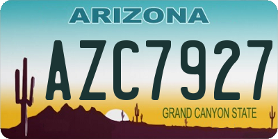 AZ license plate AZC7927