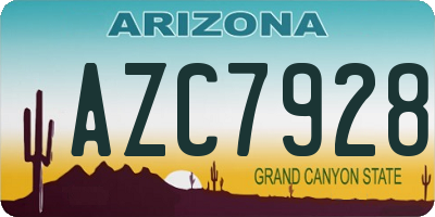 AZ license plate AZC7928