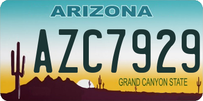 AZ license plate AZC7929