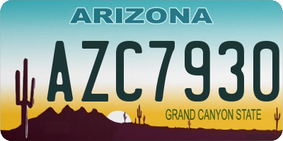 AZ license plate AZC7930