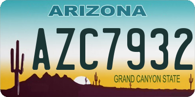 AZ license plate AZC7932