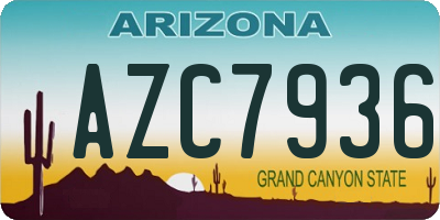 AZ license plate AZC7936