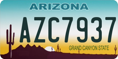AZ license plate AZC7937