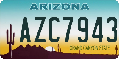 AZ license plate AZC7943