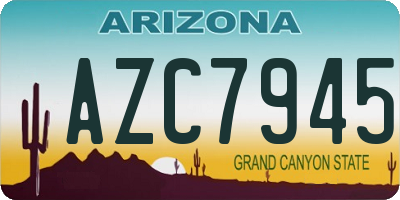 AZ license plate AZC7945